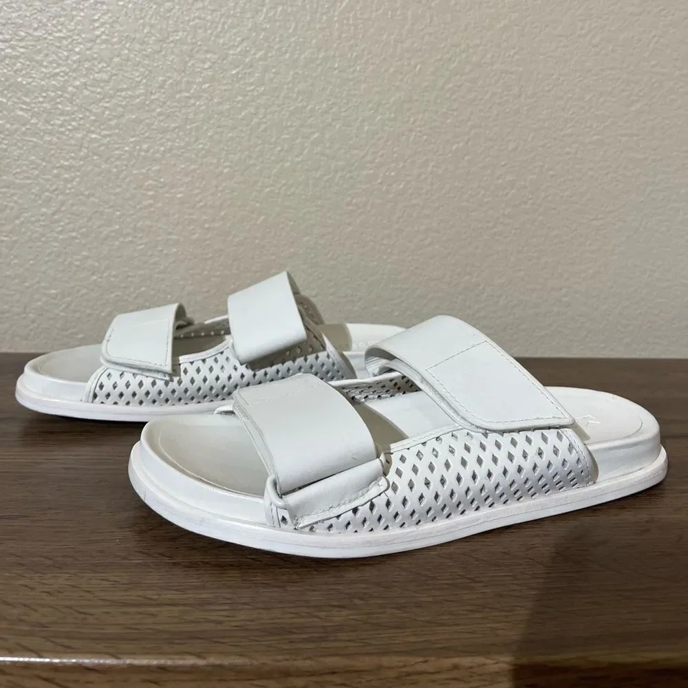 MERCEDES CASTILLO White Slide Sandals